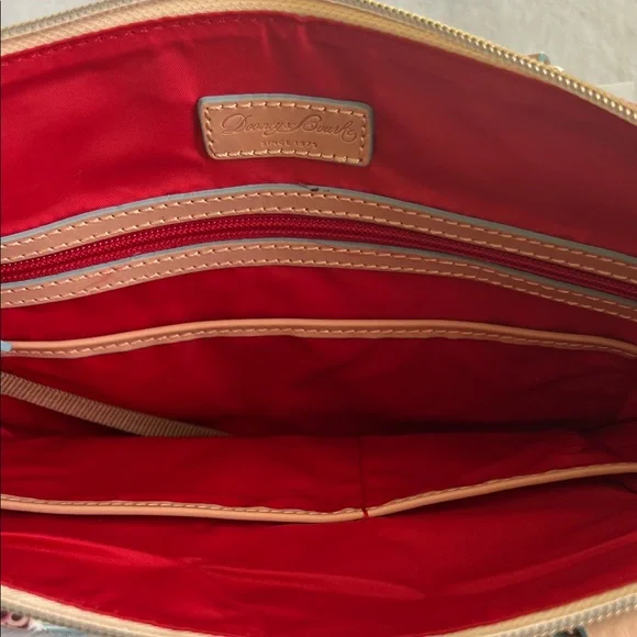 Disney Dooney & Bourke Summer Print Blue Tote with Tan Handles - Picture 6 of 6